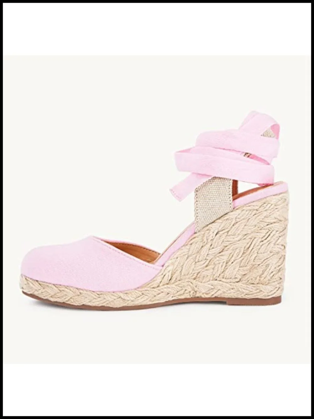 Lace Up Espadrilles Wedge Sandals Slingback Platform Heels Canvas